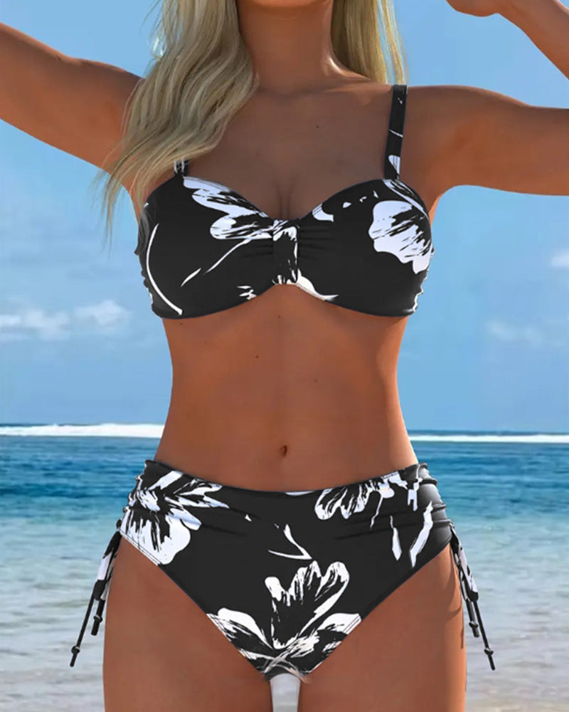 Bikini Halter à Deux Pièces avec Motif Imprimé
