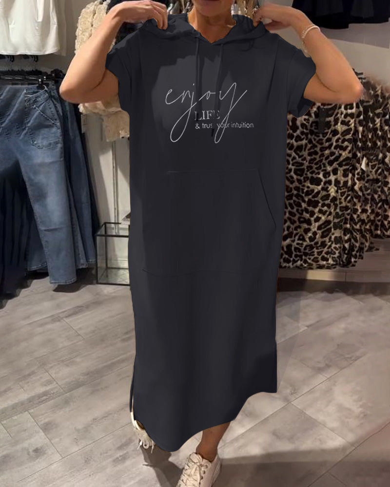 Saskia™ | Ohlapna obleka s kapuco
