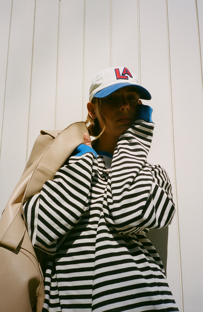 Mana | Črtast Oversize Pulover