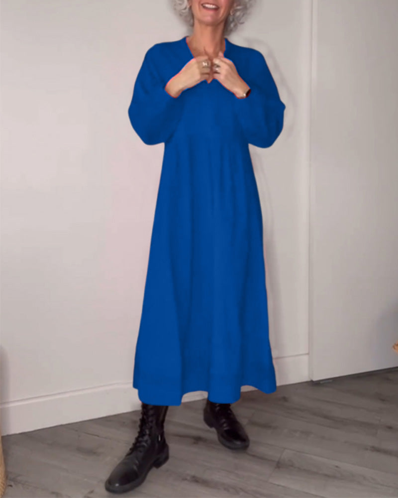 Belou| Robe élégante à col en V avec manches longues