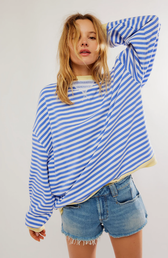 Mana | Črtast Oversize Pulover