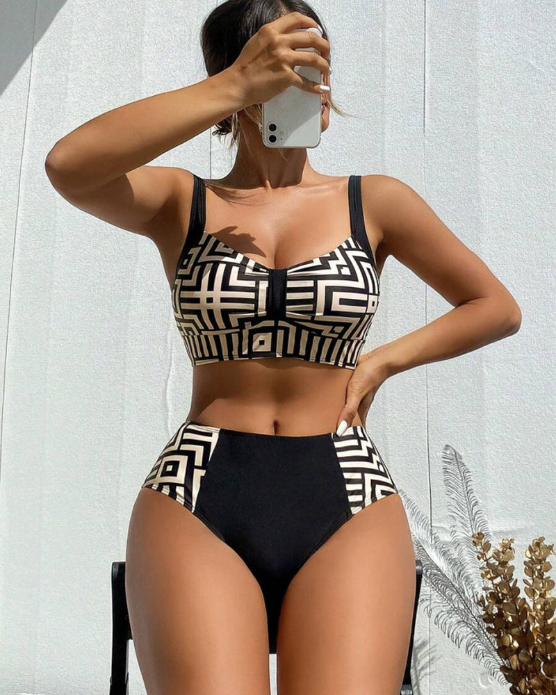 Bikini Deux Pièces Imprimé Élégant