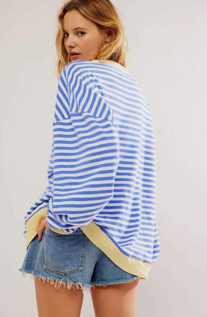 Mana | Črtast Oversize Pulover