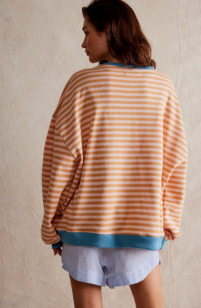 Mana | Črtast Oversize Pulover