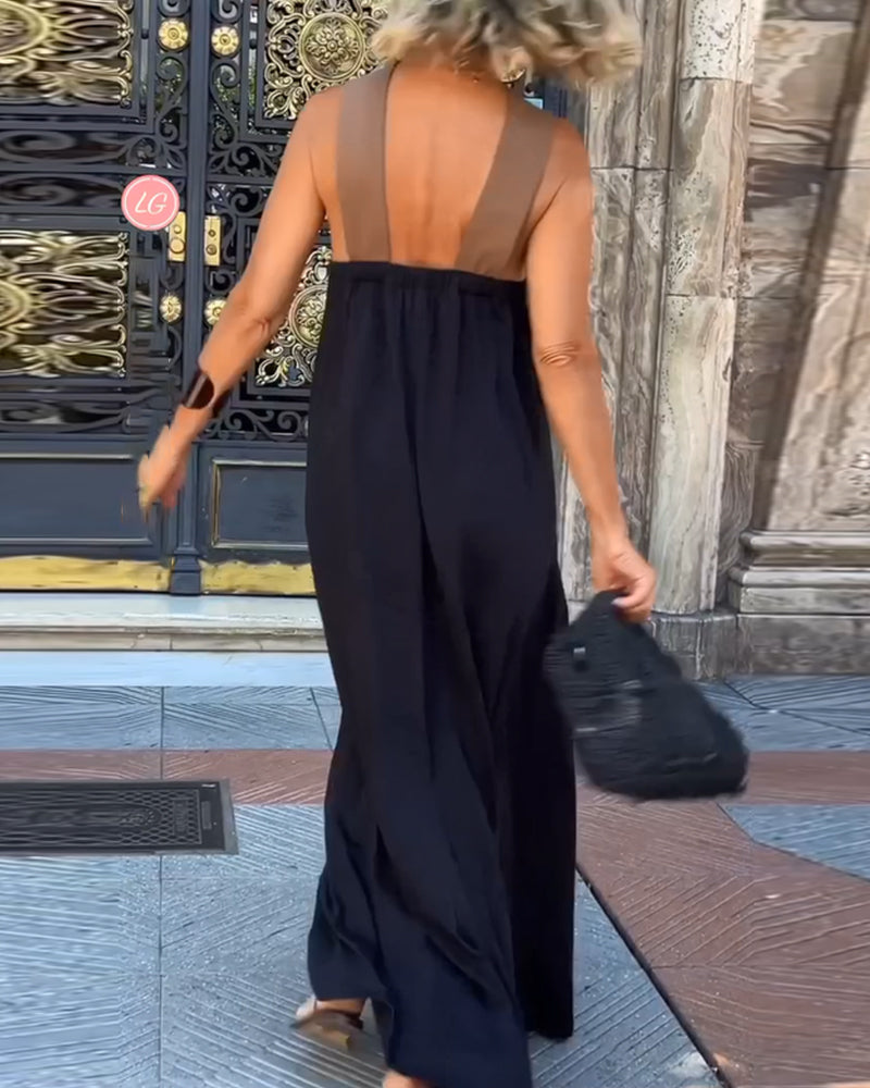 Anne | Elegantna obleka z prečnim izrezom