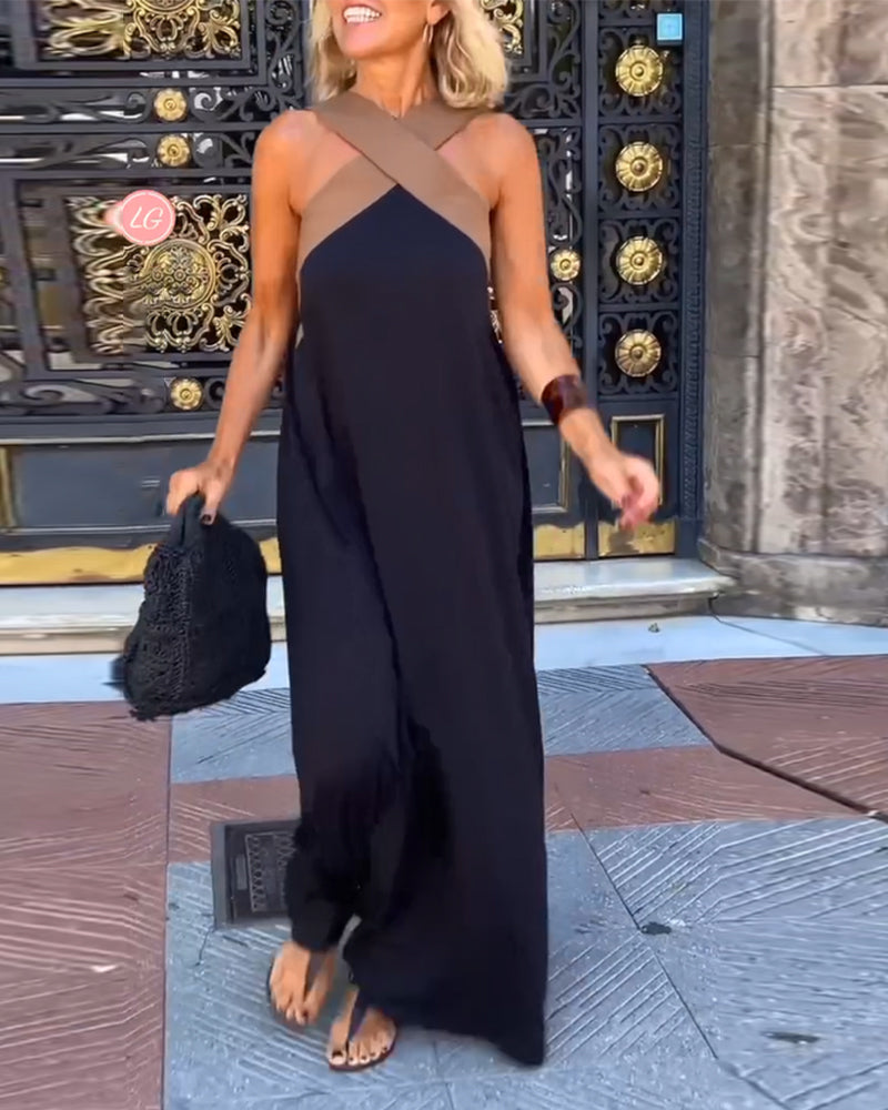 Anne | Elegantna obleka z prečnim izrezom
