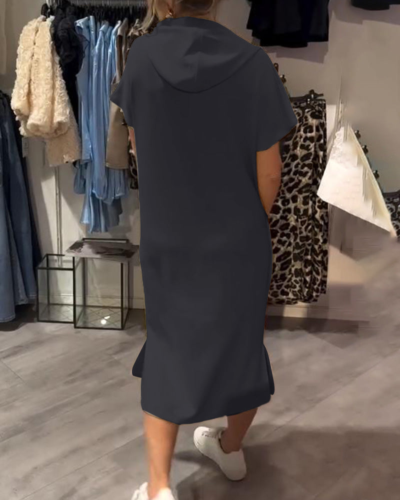 Saskia™ | Ohlapna obleka s kapuco