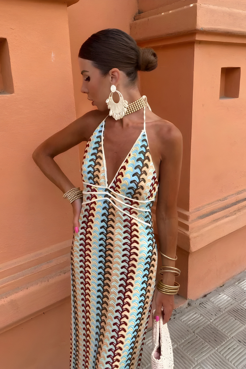 Solena™ | Maxi boho obleka z odprtim hrbtom