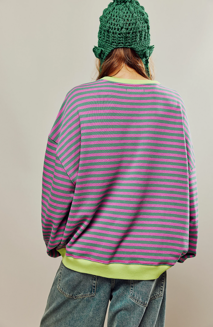 Mana | Črtast Oversize Pulover
