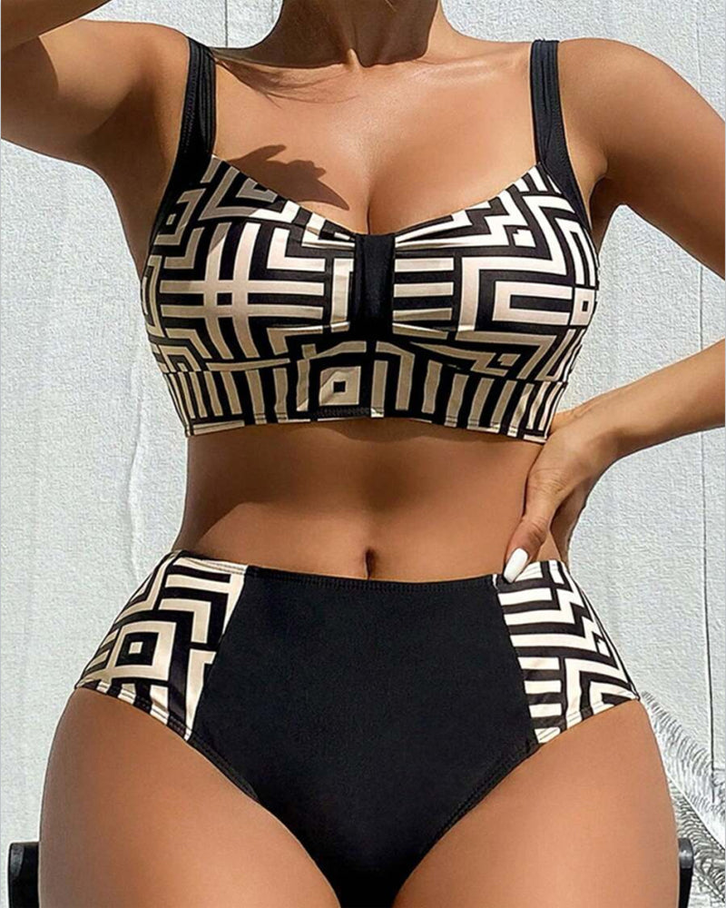 Bikini Deux Pièces Imprimé Élégant