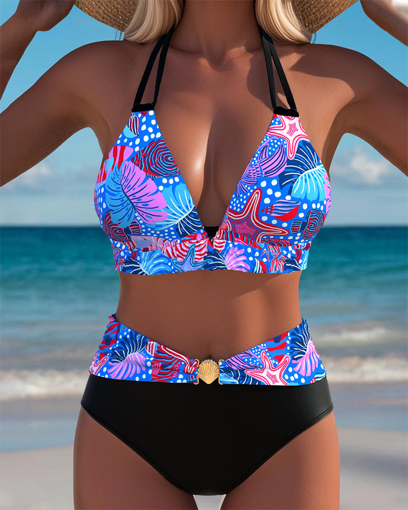 Bikini Seksi Halterneck Modrček