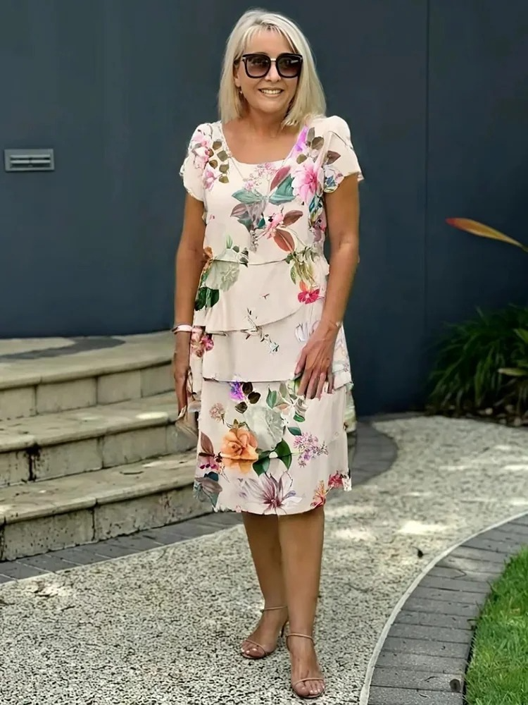 Ines | Elegantna cvetlična obleka