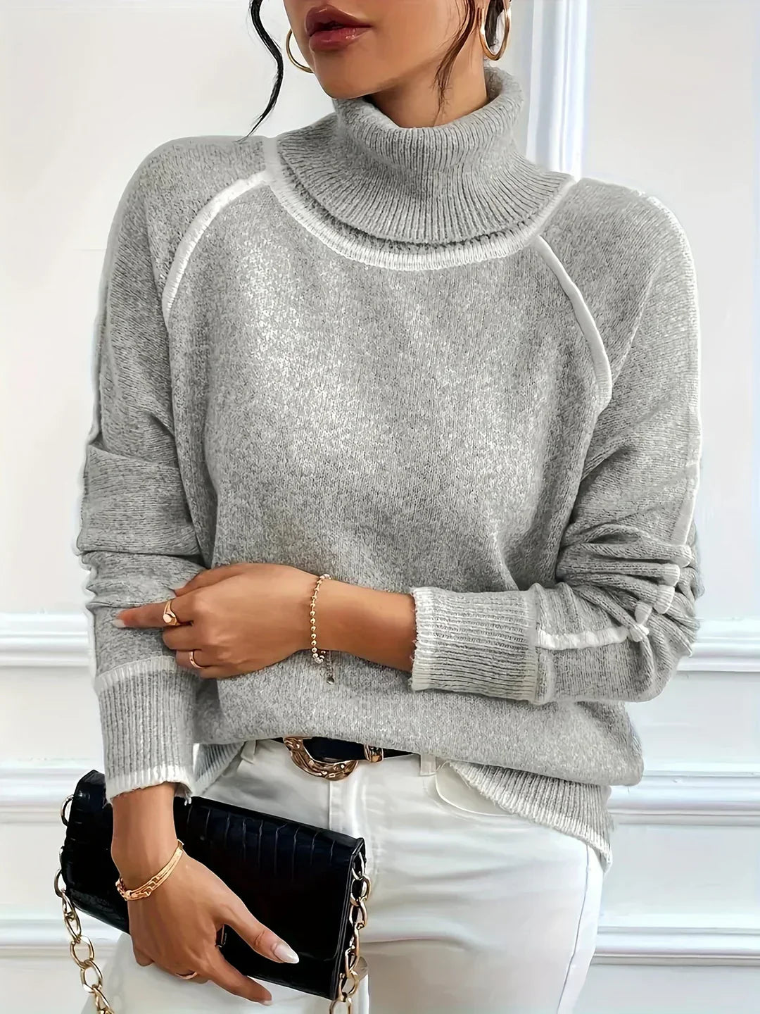Elle | Udoben pulover s turtleneck ovratnikom za ženske