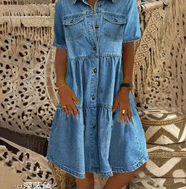 Amelia - Boho Jean Obleka