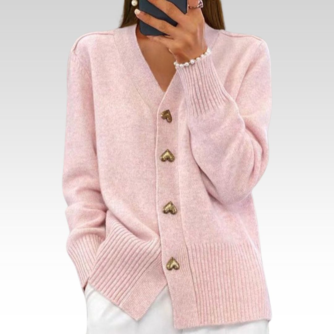 Adele | Eleganten cardigan s srčastimi gumbi