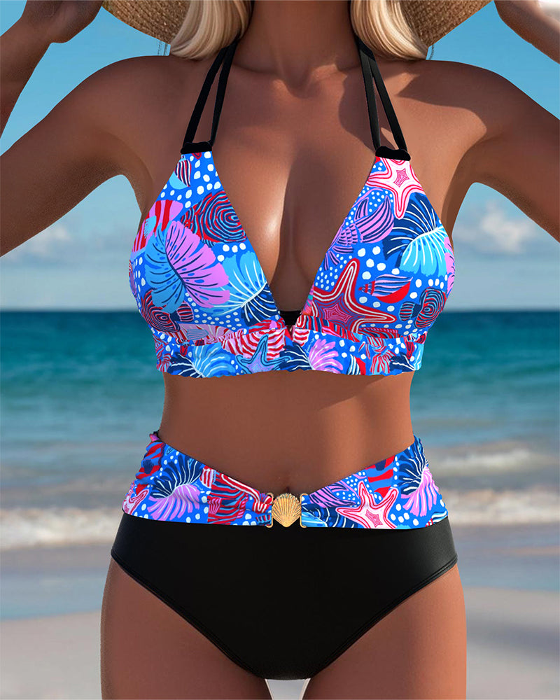 Bikini Seksi Halterneck Modrček