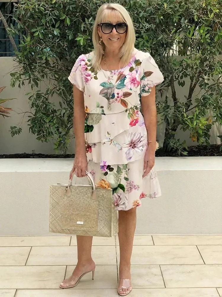 Ines | Elegantna cvetlična obleka