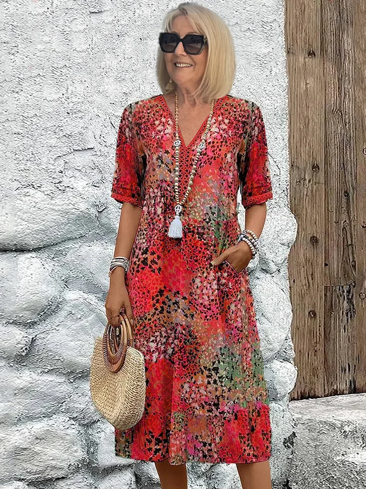 Colette™ | Vibrant midi obleka