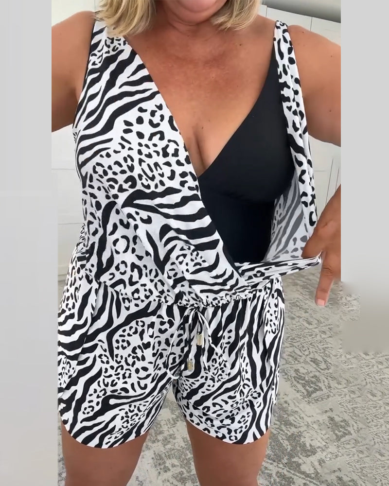 Slim Fit kopalke z zebra vzorcem