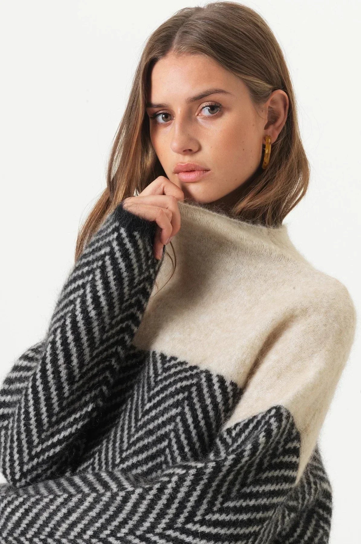 ADELIE | Premium pulover s polo ovratnikom iz rafiniranega traku