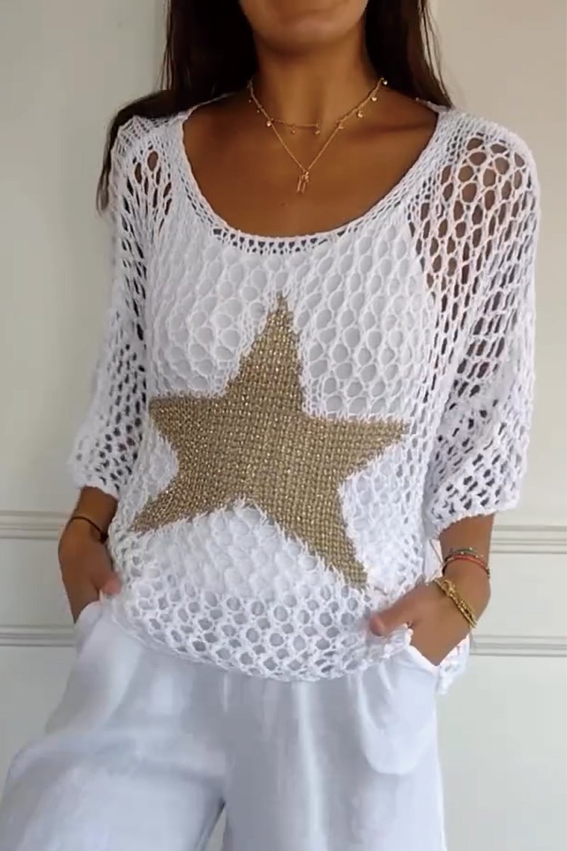 Larissa | Eleganten pulover z zvezdami