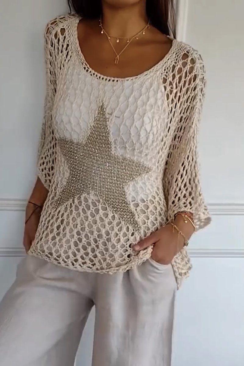 Larissa | Eleganten pulover z zvezdami