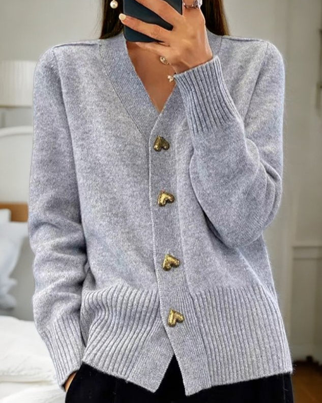 Adele | Elegantni cardigan z gumbi v obliki srca
